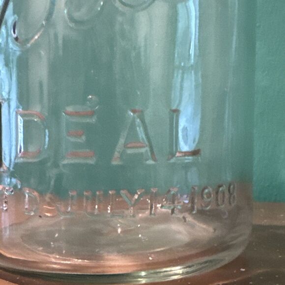 2 Ball Ideal Canning Glass Jars with Wire Bale Round No 10 & Square No 8 - Picture 7 of 16